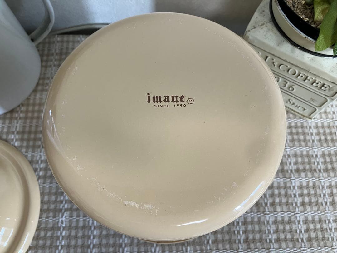 ⑤ imane イマン　日本製 ホーローストッカー キャニスター ローズ　薔薇