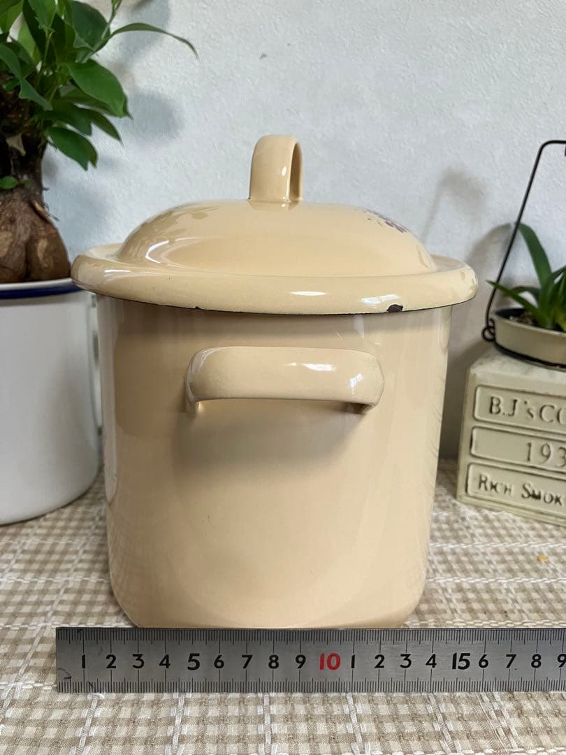 ⑤ imane イマン　日本製 ホーローストッカー キャニスター ローズ　薔薇