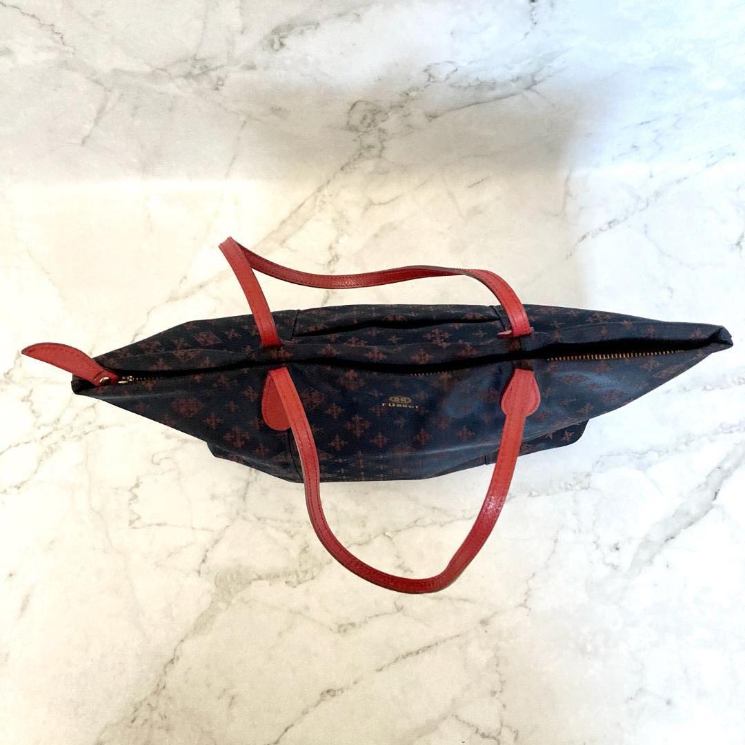 【極美品】russet ラシット モノグラム トートバッグ ブラックブラウン