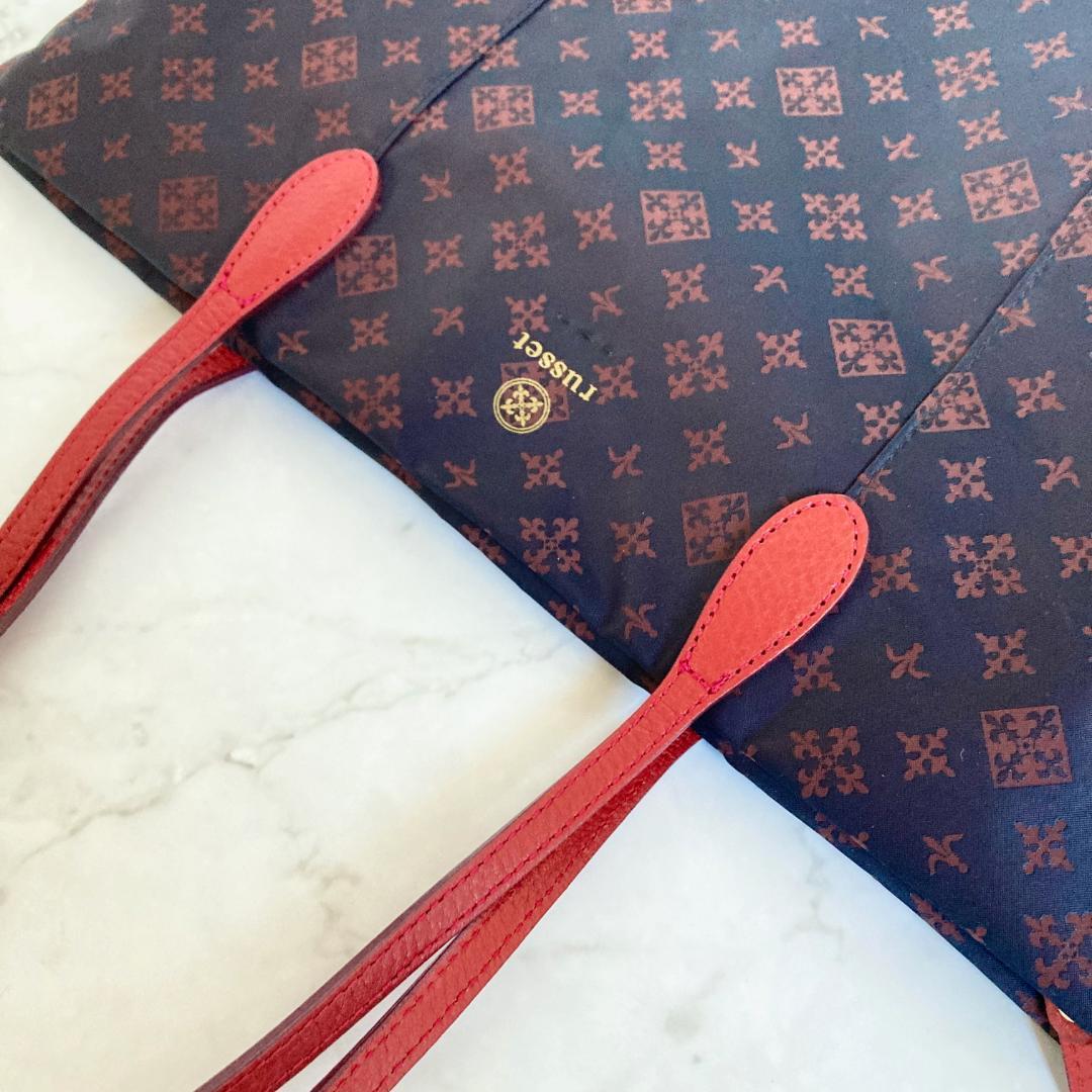 【極美品】russet ラシット モノグラム トートバッグ ブラックブラウン