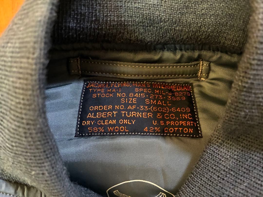 美品　バズリクソンズ　MA-1 アルバート・ターナー社　カスタム　Sサイズ