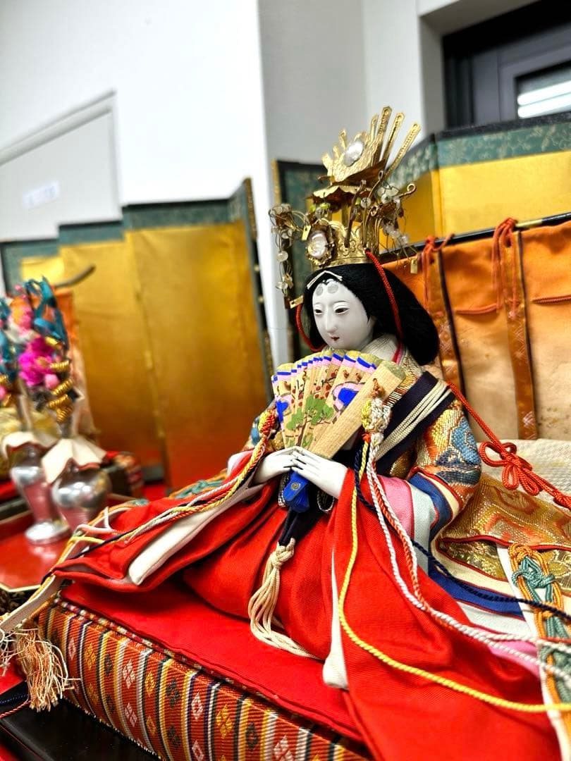 【箱①】※②と合計で36000円　三越 雛人形 7段5段兼用 80年以上前 天冠