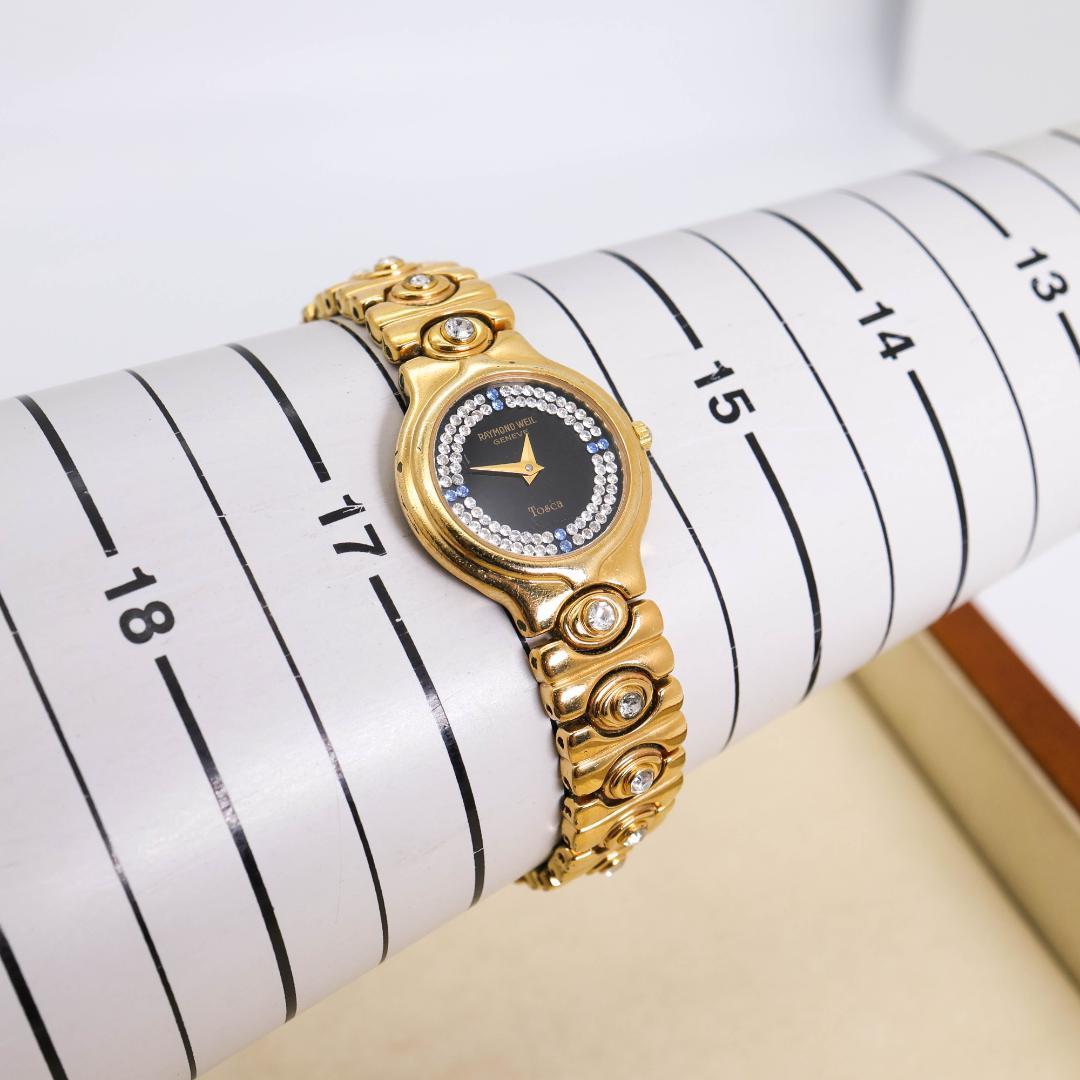 稼働 RAYMONDWEIL 腕時計 18KGP ラインストーン 1259