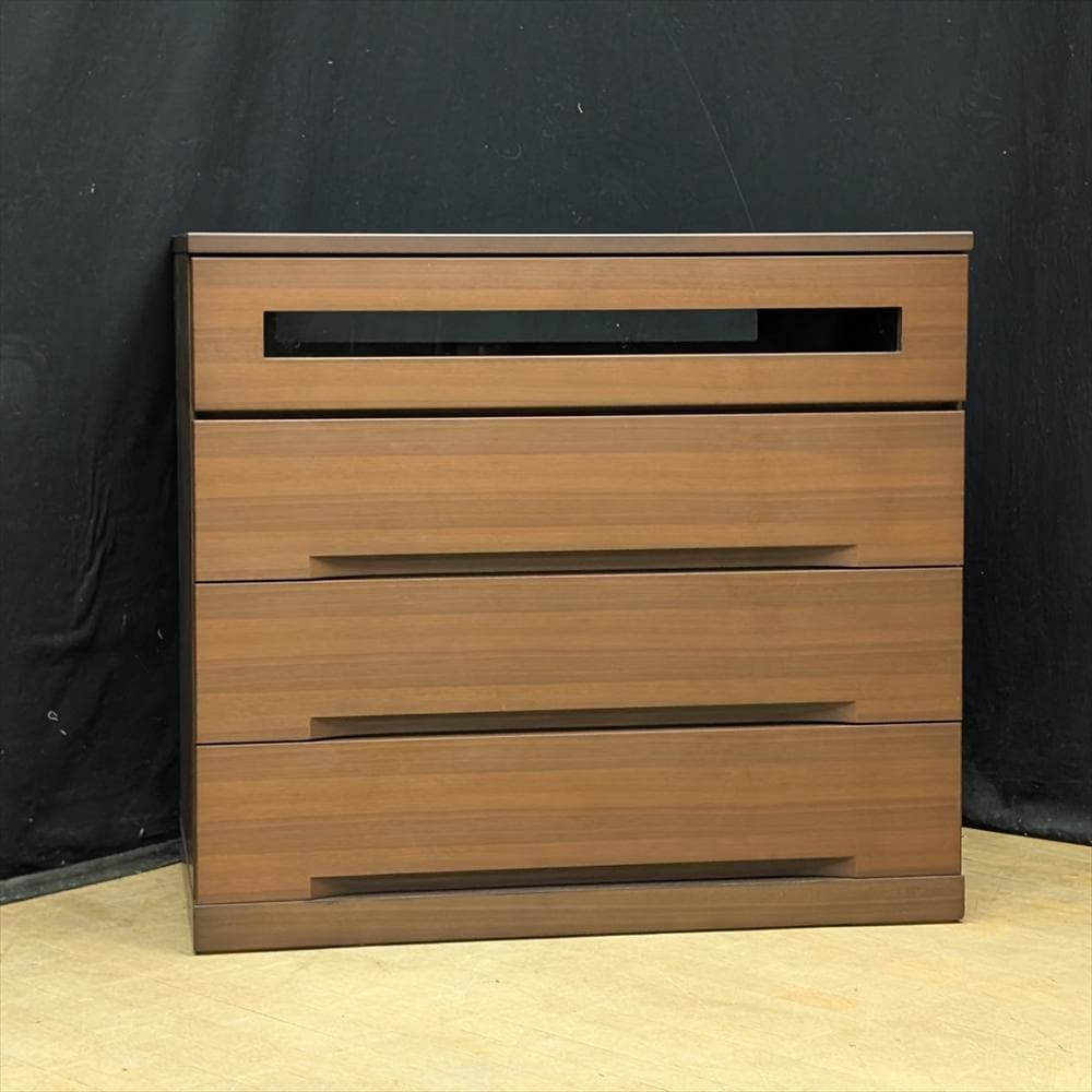 美品　府中　松岡家具　ウォールナット　桐　焼印　TVチェスト　リビングチェスト