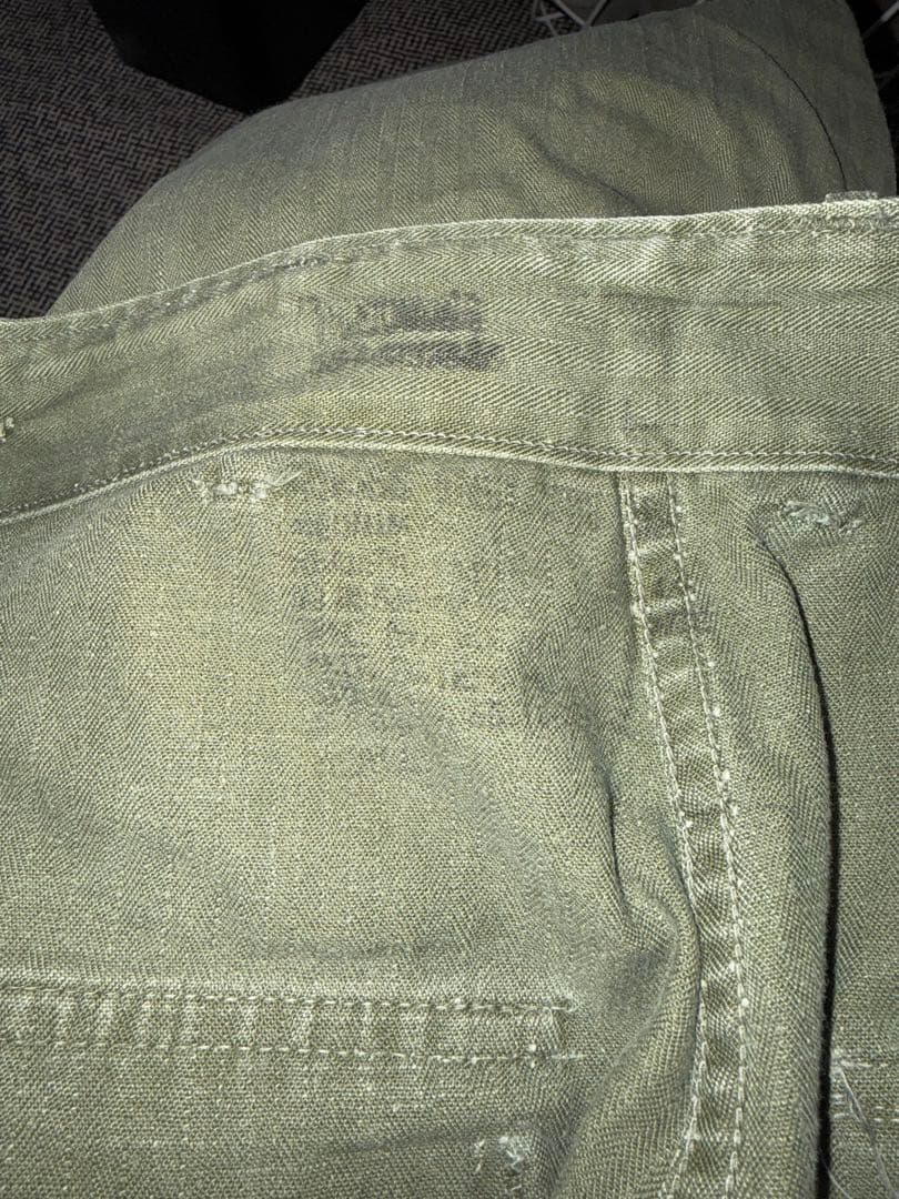 白*猫様 40s50s M-47 H.B.T ビンテージ　ベイカーパンツ　サイド