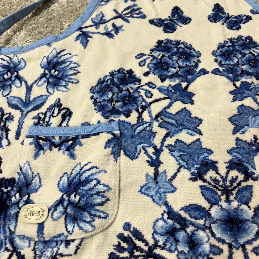 フェイラー　エプロン　ルモンドブルー　シェニール織