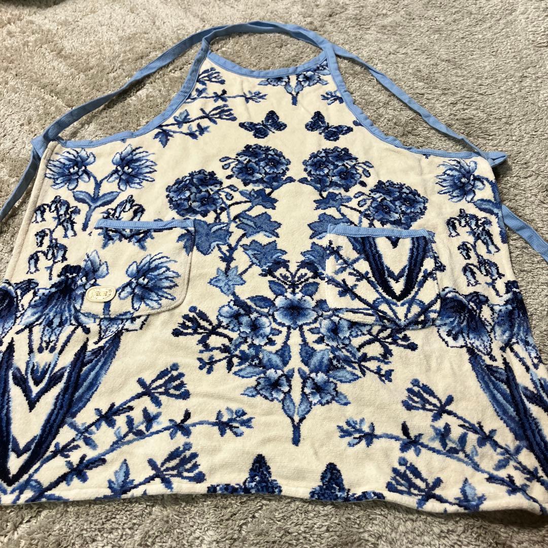 フェイラー　エプロン　ルモンドブルー　シェニール織