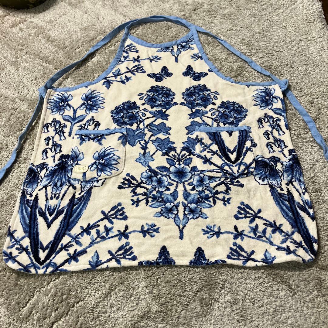 フェイラー　エプロン　ルモンドブルー　シェニール織