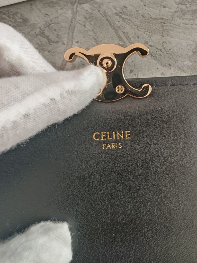 CELINE トリオンフ フラップ ロングウォレット長財布　美品