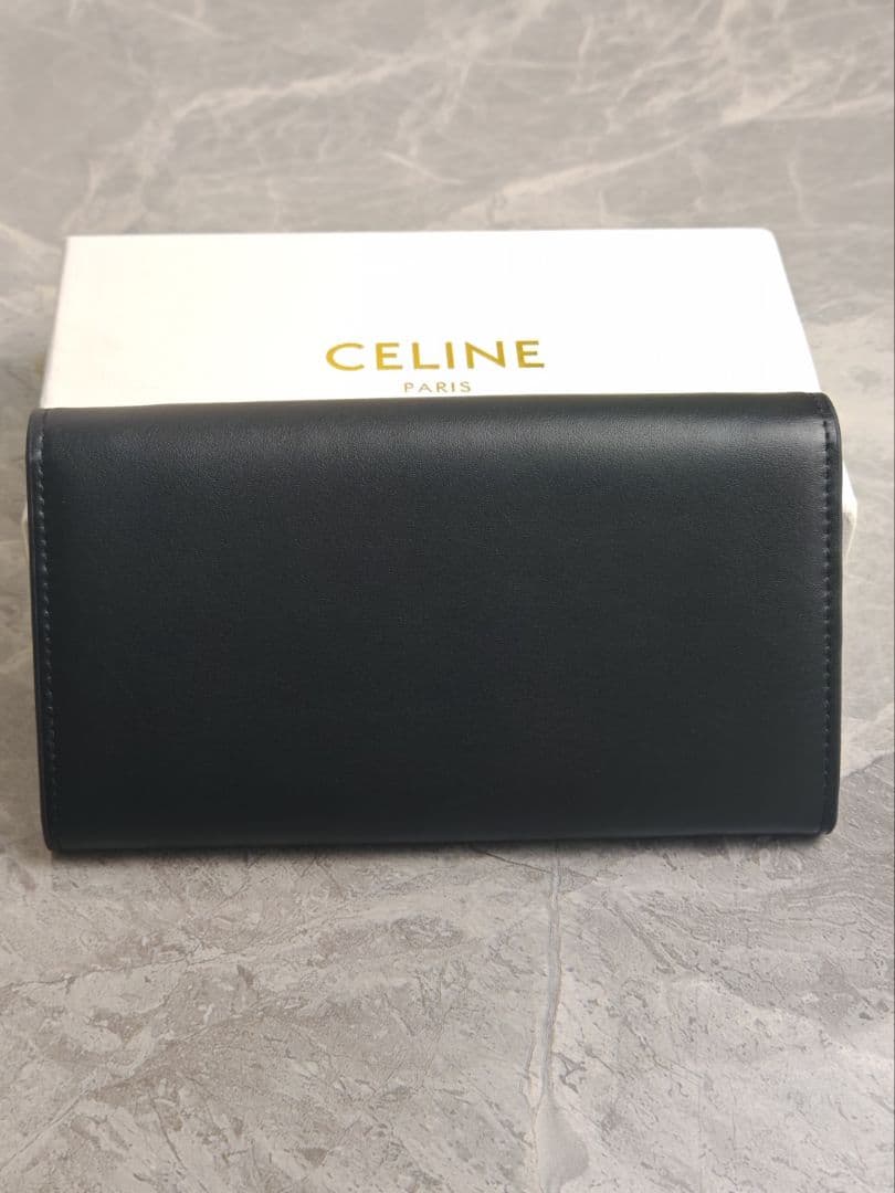 CELINE トリオンフ フラップ ロングウォレット長財布　美品