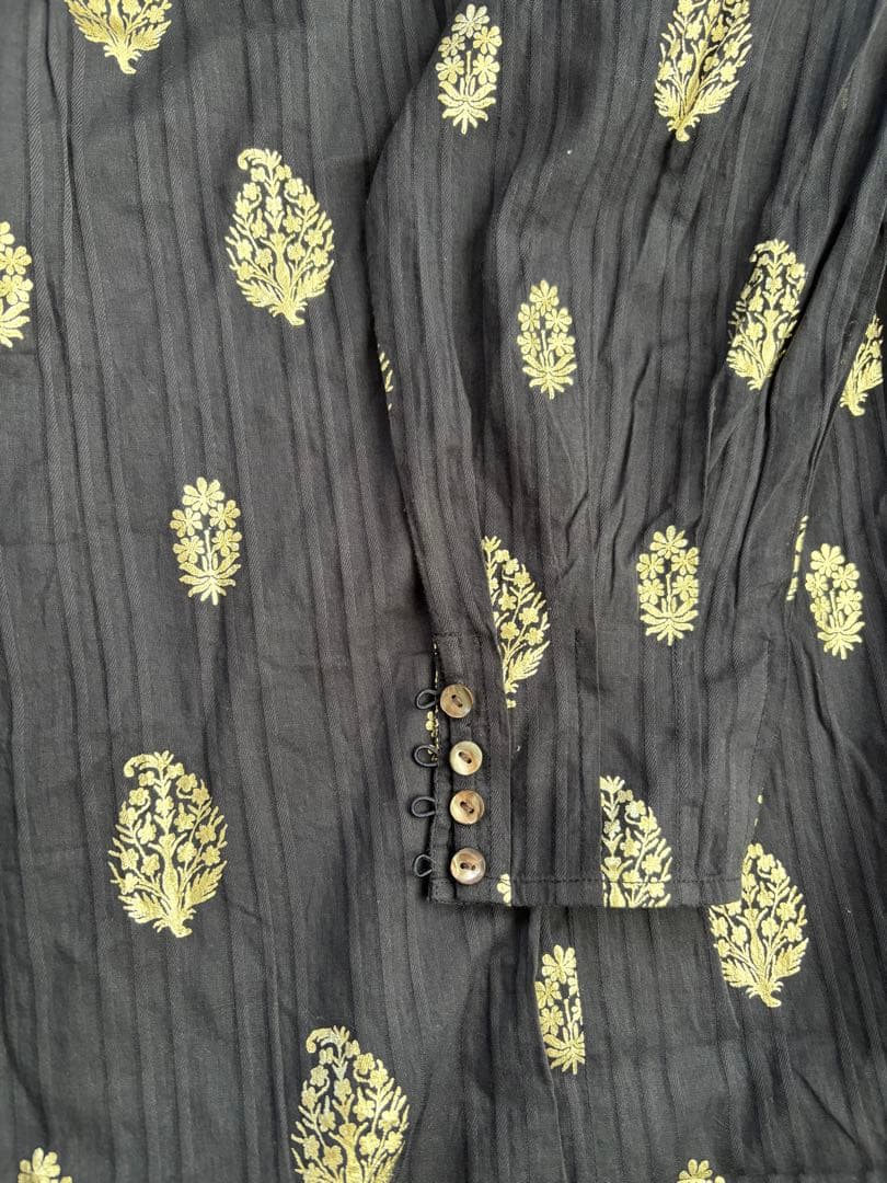 ヌキテパCOTTON DOBBY PRINT NECK GATHER DRESS