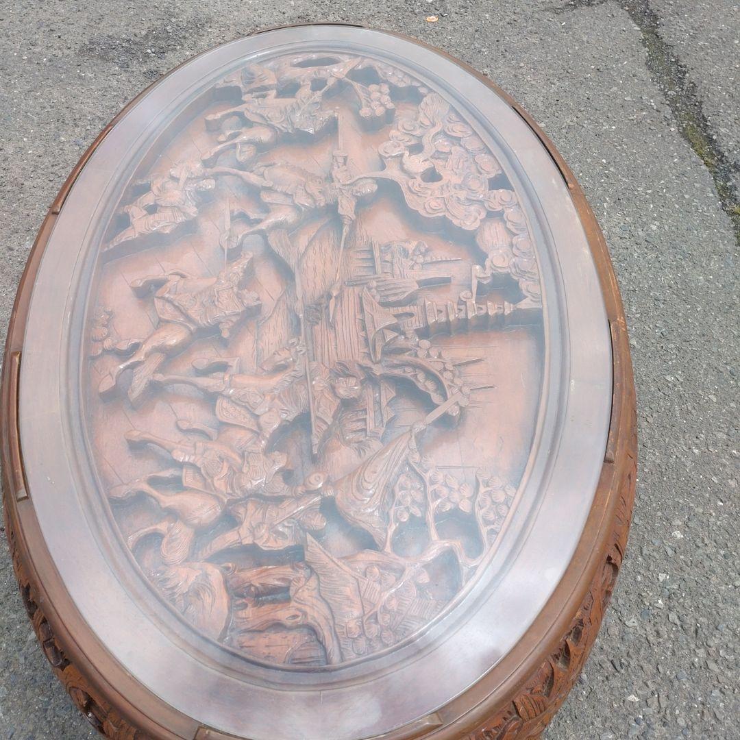 アジアン家具 楕円形木製テーブル　 中国家具