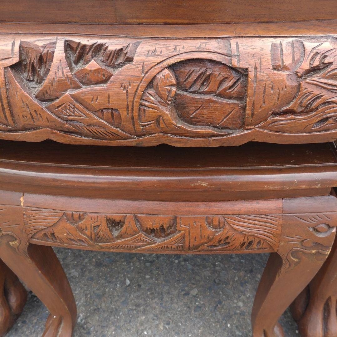 アジアン家具 楕円形木製テーブル　 中国家具