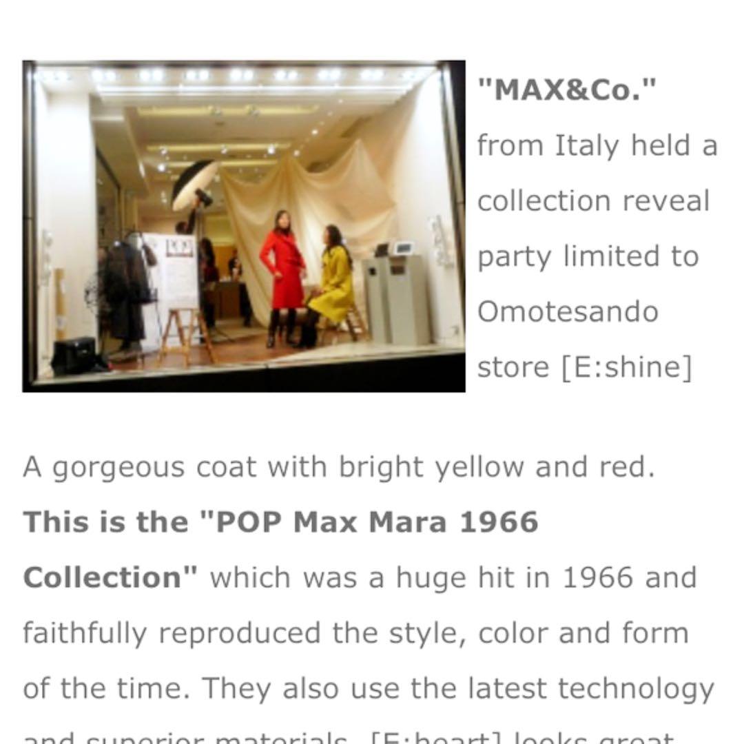 MaxMara MAX&Co. 1966復刻コート イエロー M相当 美品