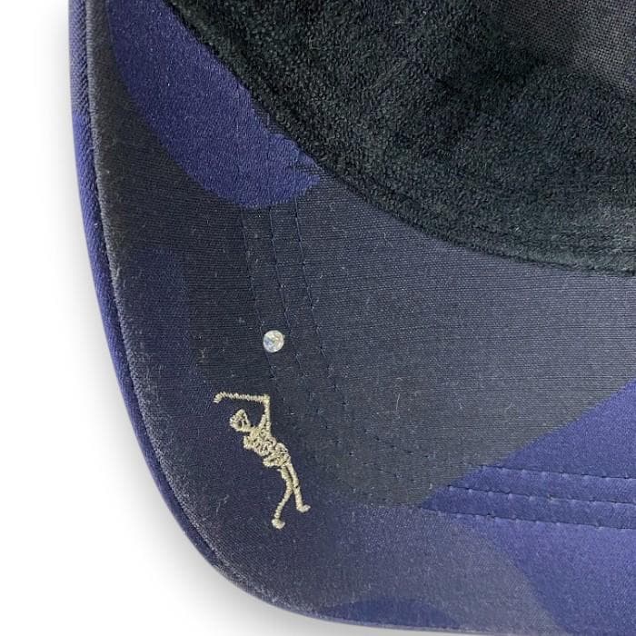 超美品 マーク＆ロナ 日本製 スカルワッペン 迷彩柄 キャップ 帽子 ゴルフ