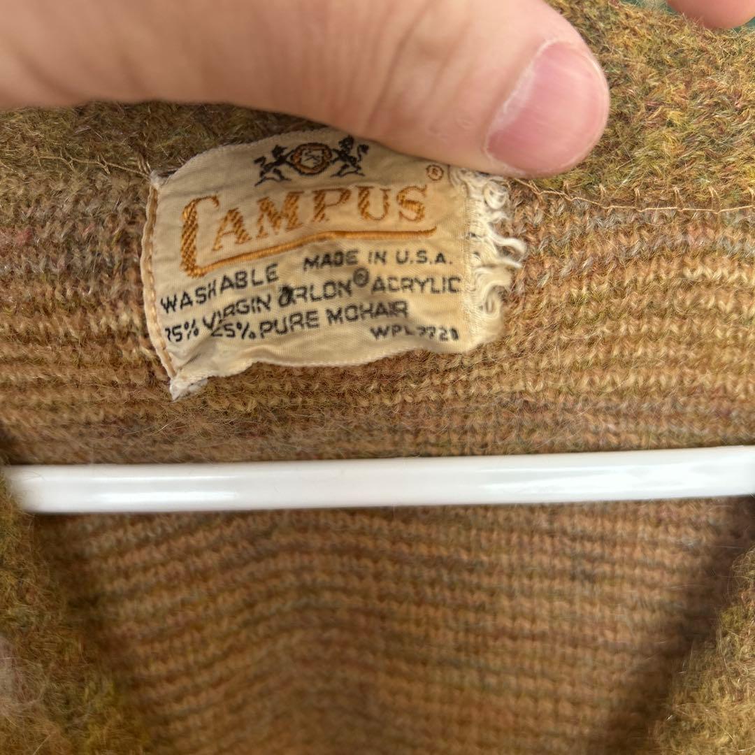 モヘヤ　カーディガン　ヴィンテージ　60s campus カートコバーン