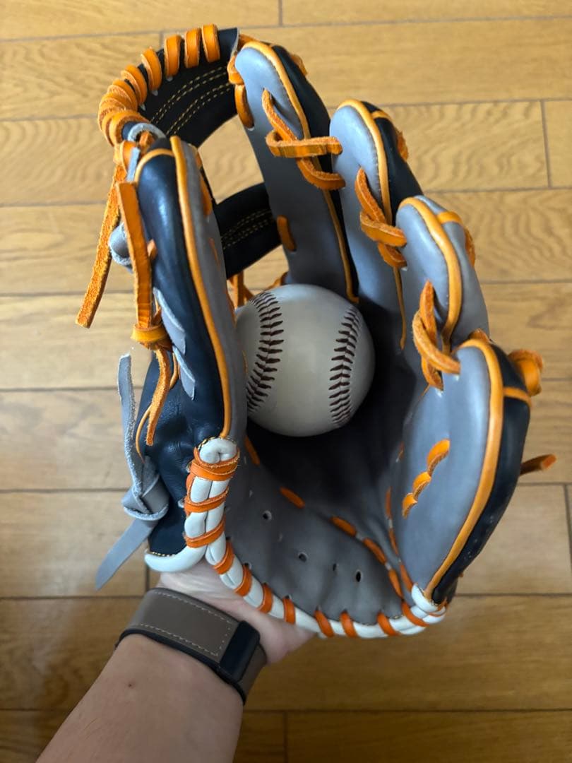 DiO 硬式野球グローブ 黒/オレンジ