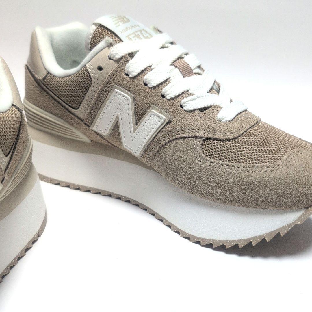 ニューバランス WL574ZSM 24cmレディース厚底スニーカー ブラウン