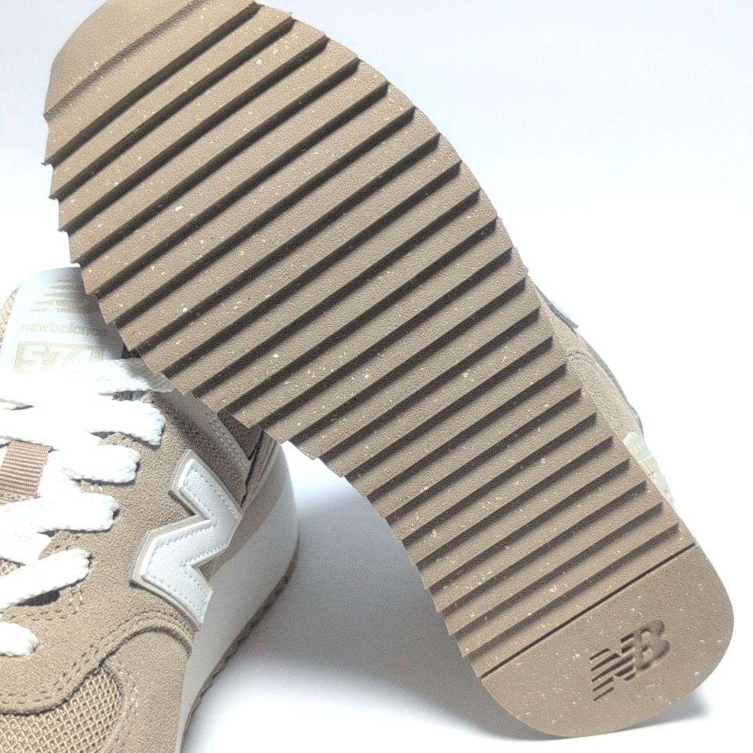 ニューバランス WL574ZSM 24cmレディース厚底スニーカー ブラウン