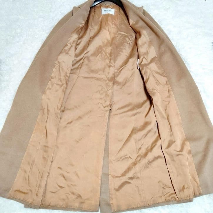 極美品 マックスマーラ キャメル100% マニュエラ 白タグ ロング丈 38 M
