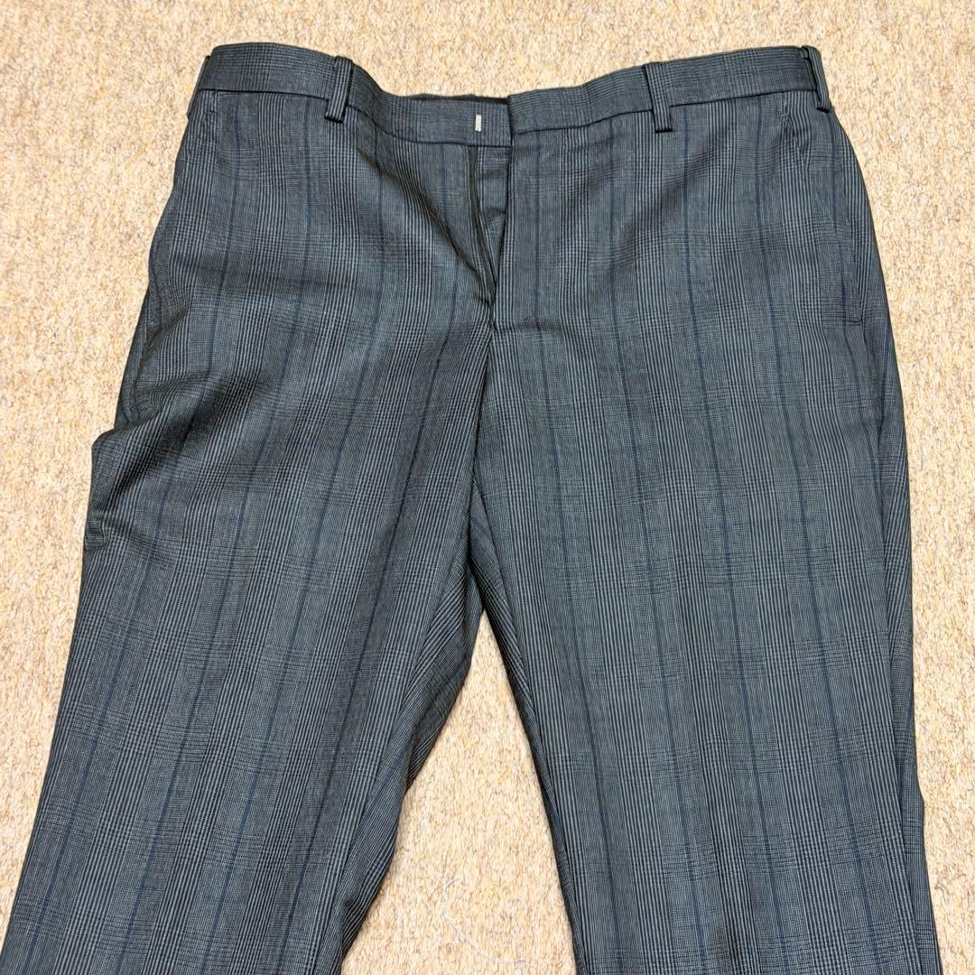 ブラックレーベル 人気Mサイズ相当 38L グレー チェック スーツ 本切羽仕様