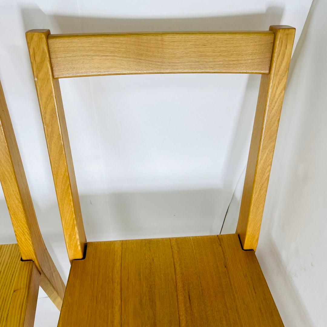 無印良品 ダイニングチェア 2脚セット 椅子 天然木 タモ材 廃番品　①