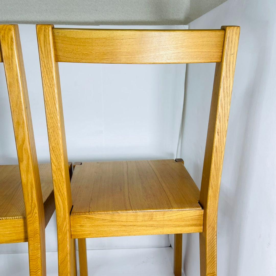 無印良品 ダイニングチェア 2脚セット 椅子 天然木 タモ材 廃番品　①