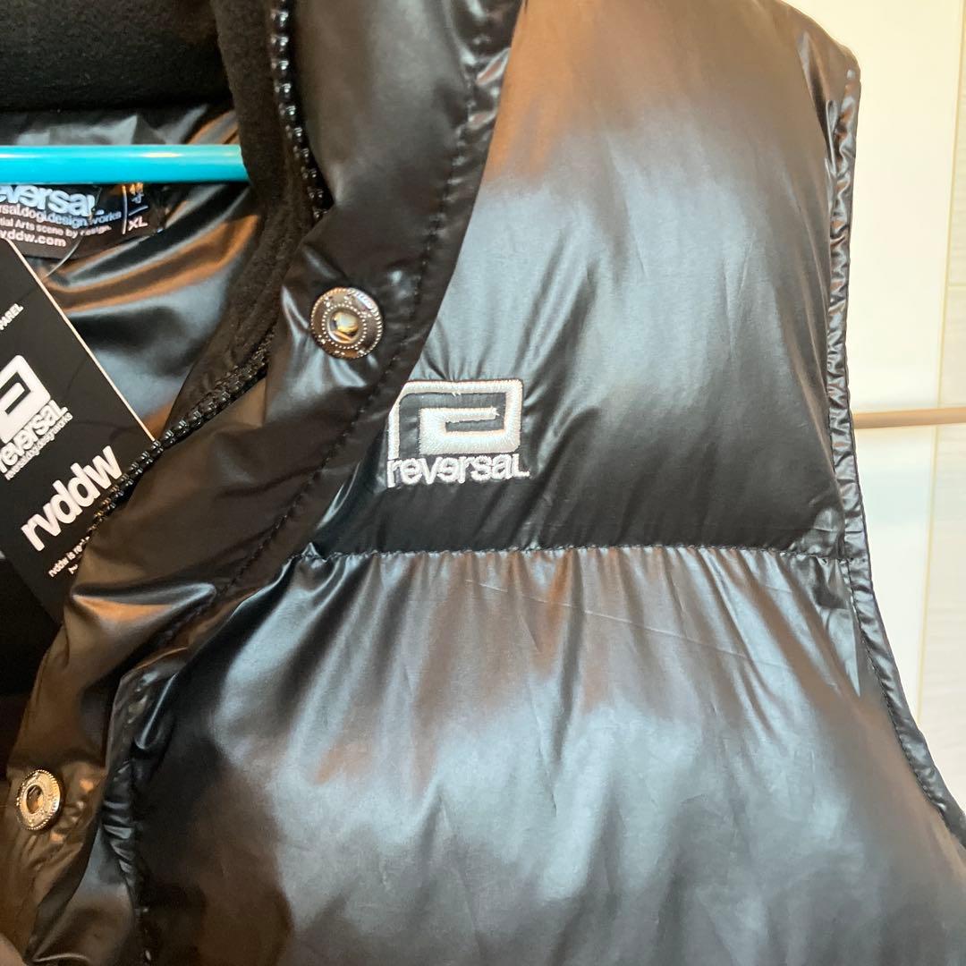 reversal BLACK PUFFER VEST リバーサル中綿ベストXL