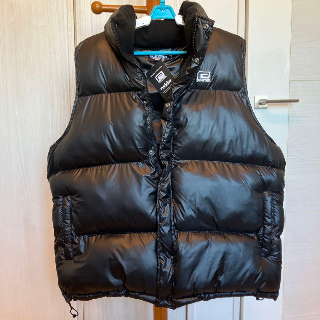 reversal BLACK PUFFER VEST リバーサル中綿ベストXL