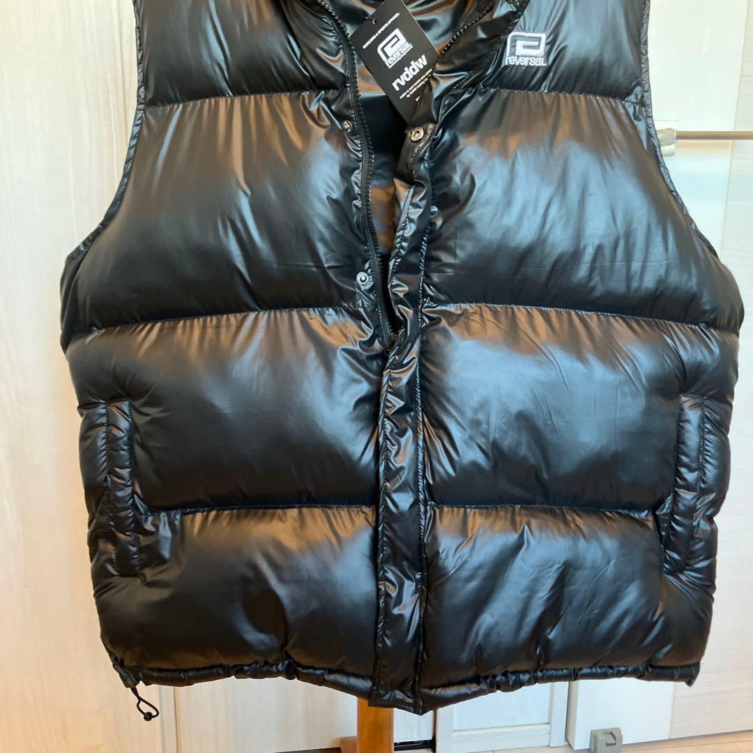 reversal BLACK PUFFER VEST リバーサル中綿ベストXL