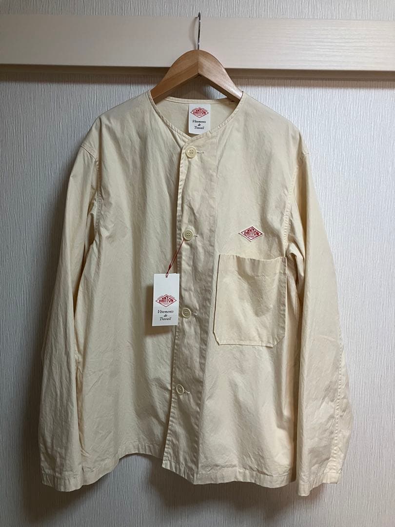 『オードリー』DANTON ノーカラージャケット　クリームホワイト