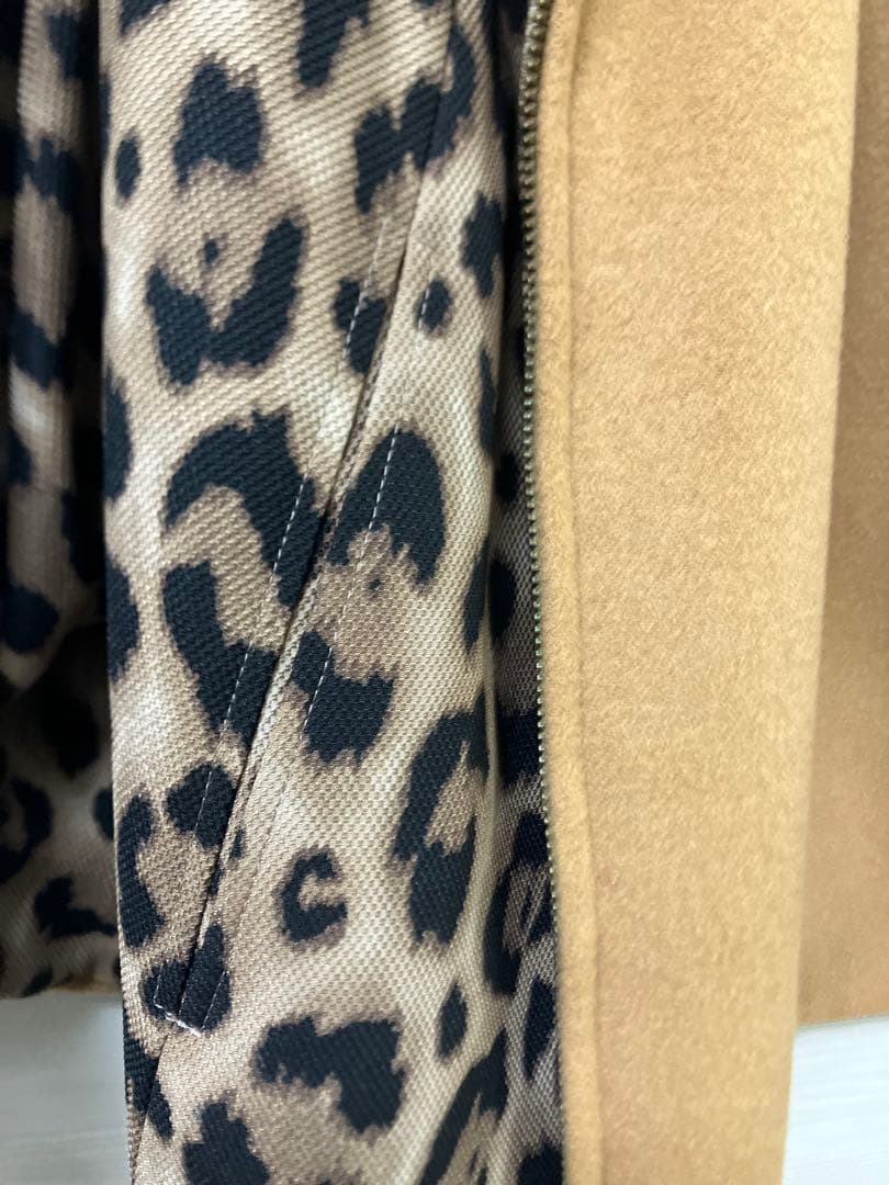 バーニーズニューヨーク　コート　レオパード　リバーシブル　ポンチョ　ケープ