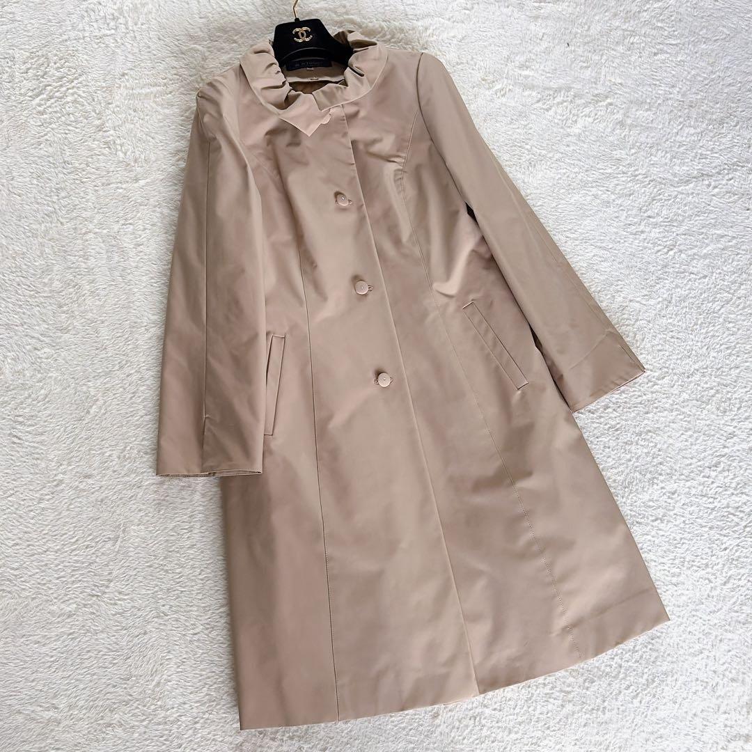 美品✨【エムズグレイシー】中綿ライナー スプリングコート 花柄 ベージュ 40