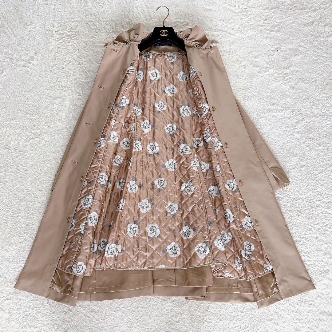 美品✨【エムズグレイシー】中綿ライナー スプリングコート 花柄 ベージュ 40