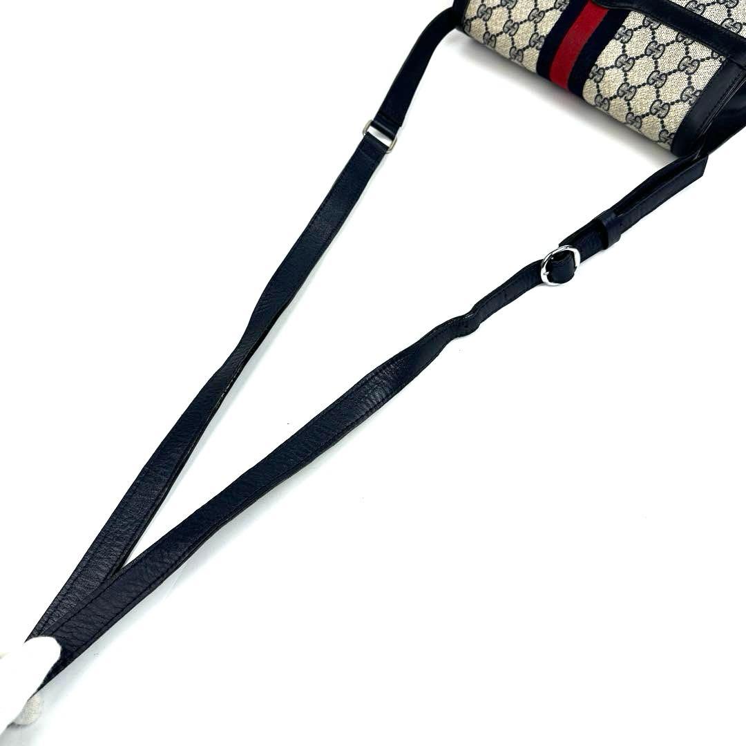 【美品】グッチ　ショルダーバッグ　GGスプリーム　シェリーライン　PVC　レザー