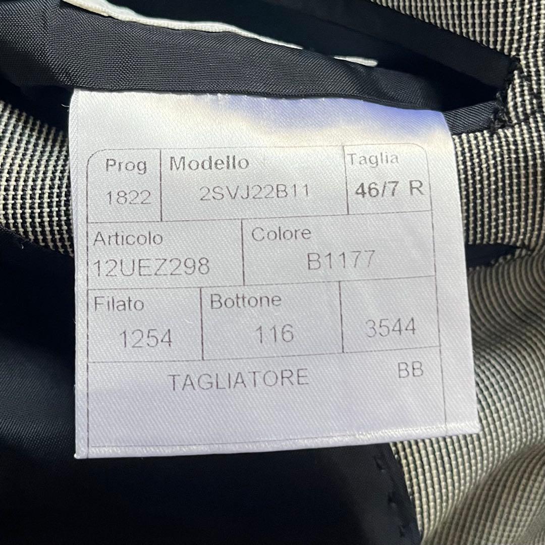 <極美品>TAGLIATORE ヴェスビオ 新ロゴ モノトーン ウールスーツ46