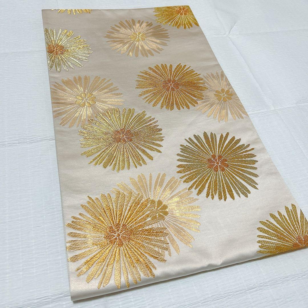 北尾織物匠　西陣織　袋帯　手織り　本金糸　正絹　ゴールド　逸品