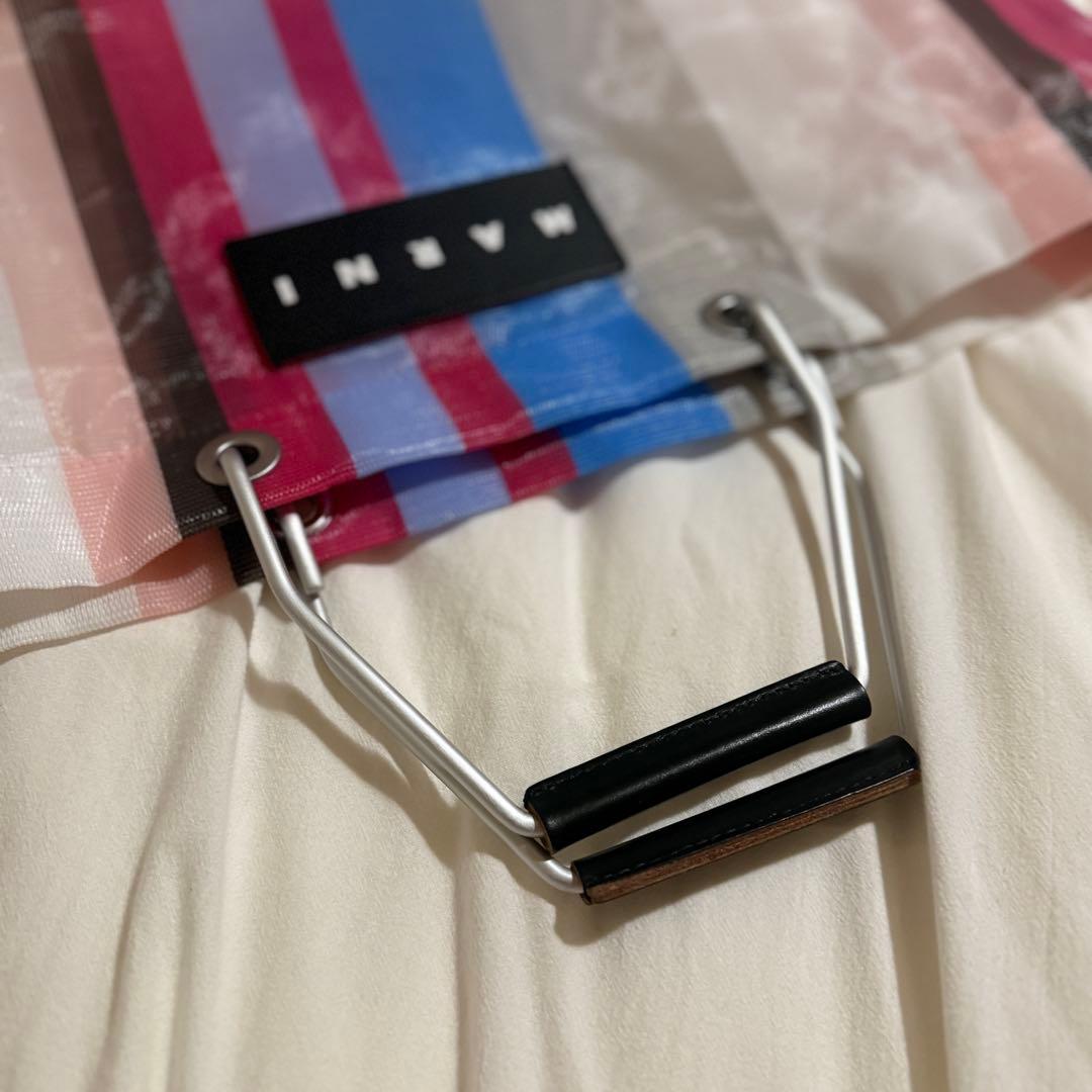 MARNIリリーホワイトMARNI MARKET STRIPE MINI BAG