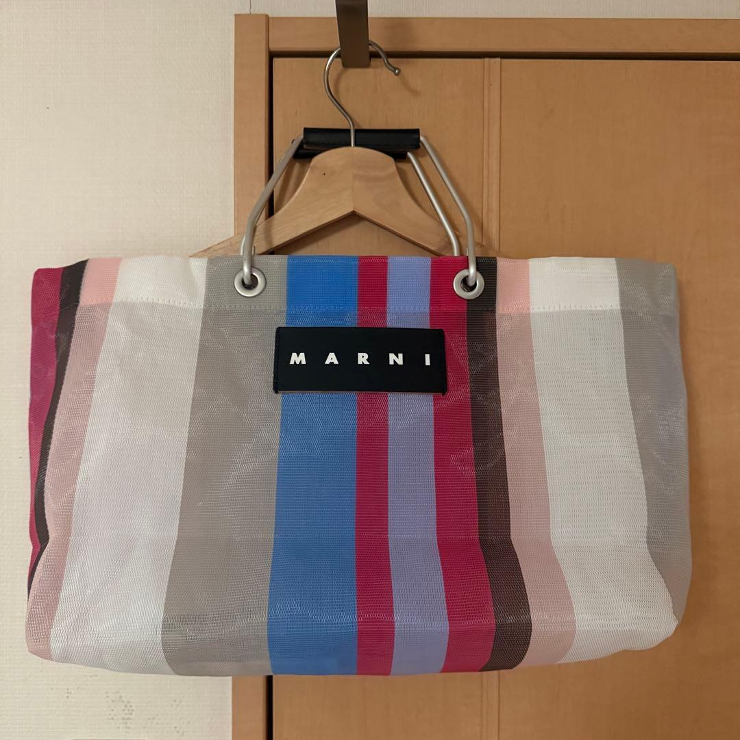 MARNIリリーホワイトMARNI MARKET STRIPE MINI BAG