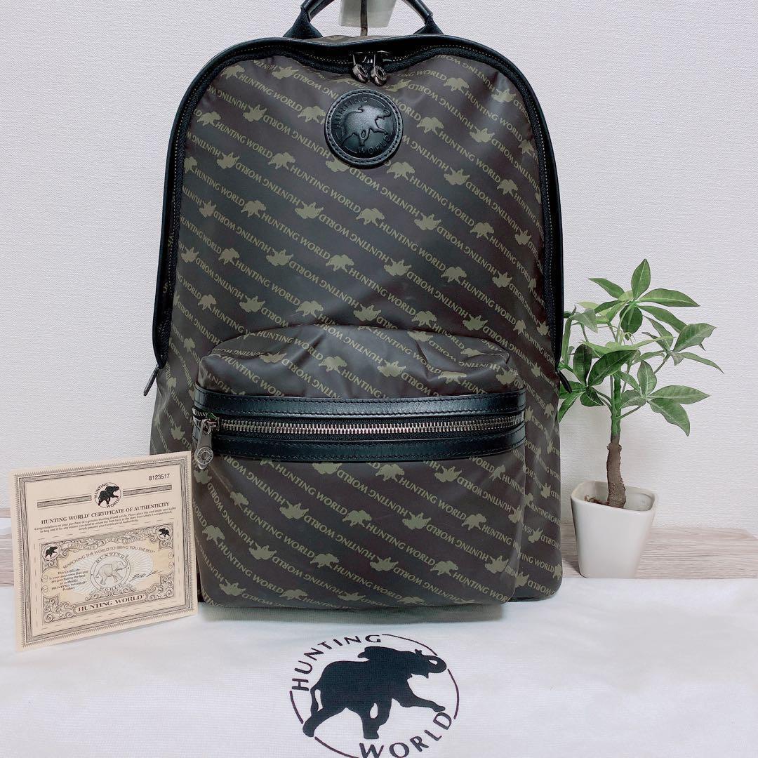 ハンティングワールド　ナイロン　リュック　622301　保管袋付き　総柄