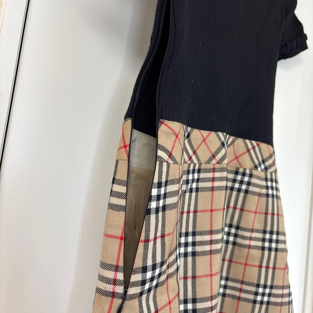 バーバリー　タートルネック 半袖 ワンピース チェック柄
