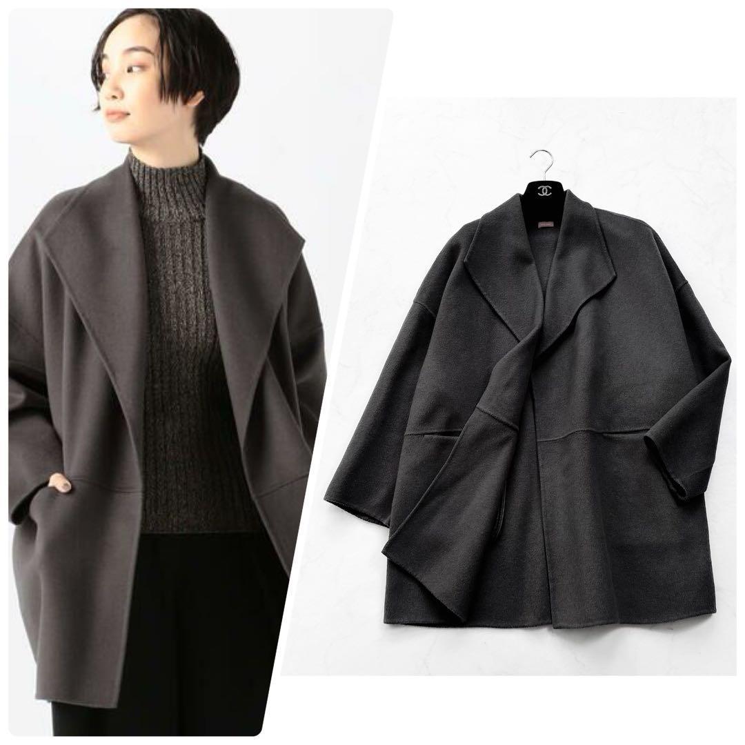 【DES PRES】定価7.6万　ダブルフェイス　オープンカラーショートコート