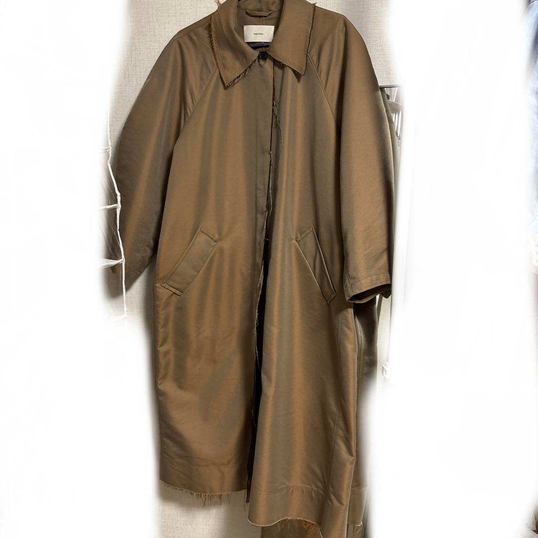 【新品タグ付き】 Todayful サテンツイルコート キャメル 38
