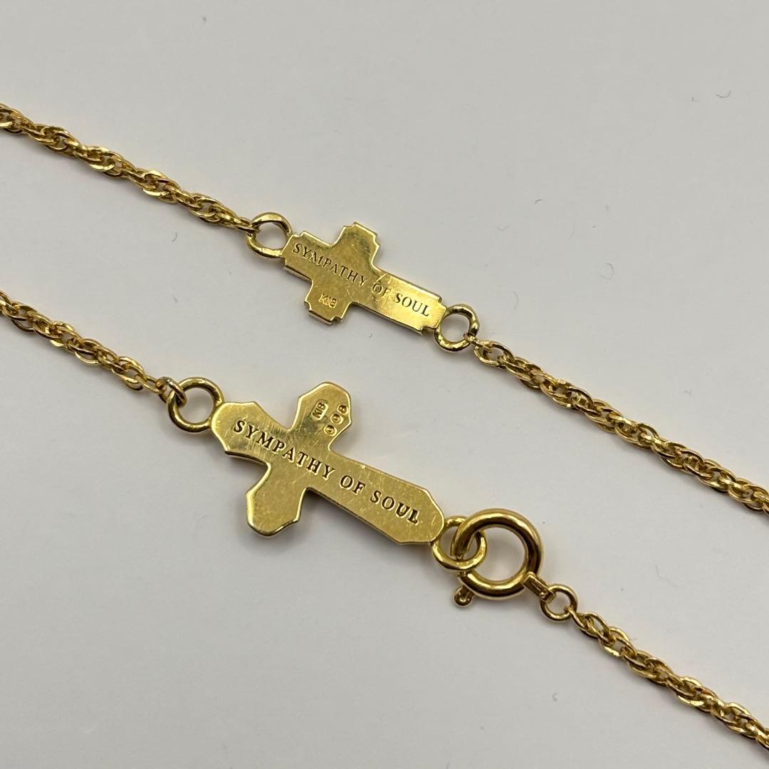 sympathy of soul K18 Wクロス ブレスレット/アンクレット
