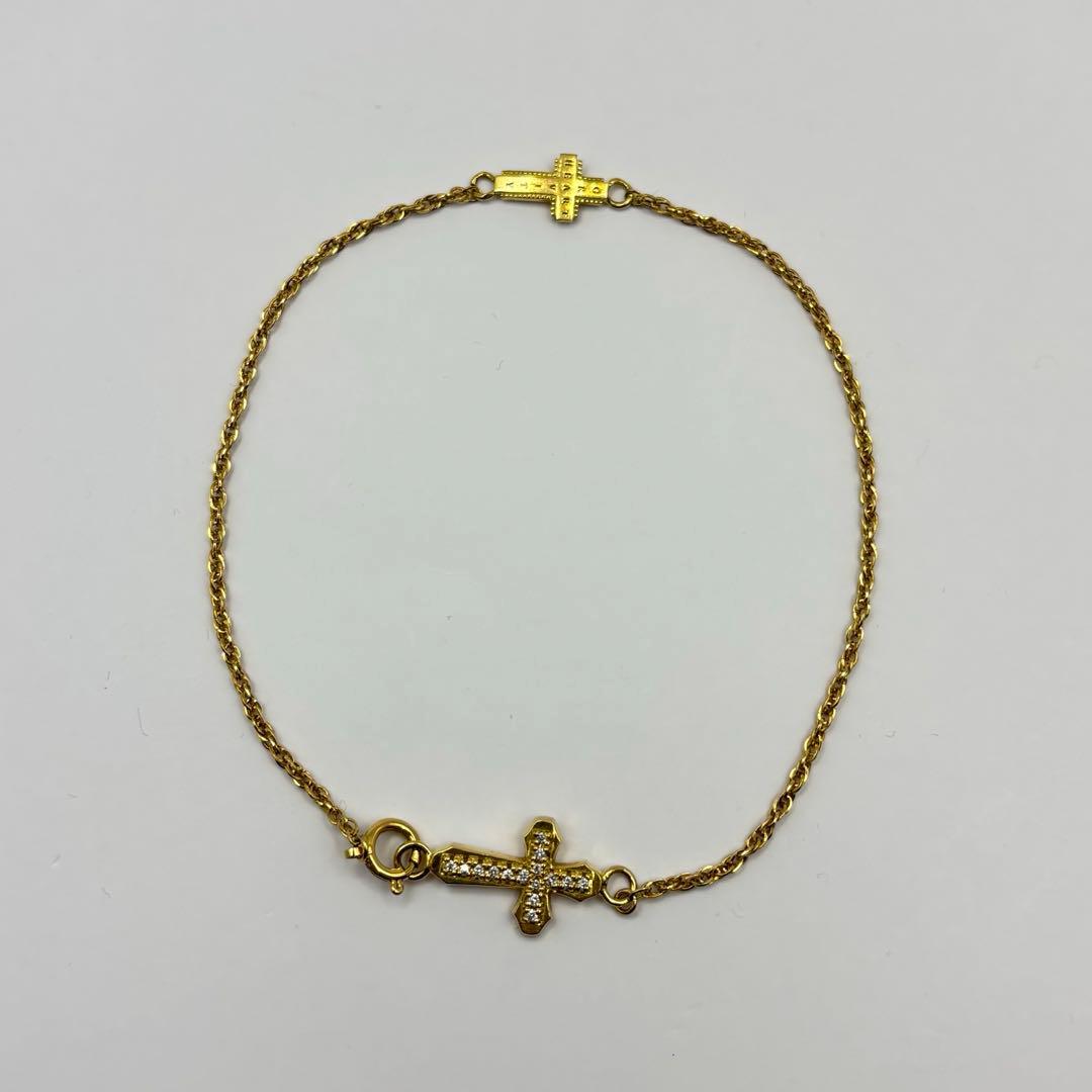 sympathy of soul K18 Wクロス ブレスレット/アンクレット