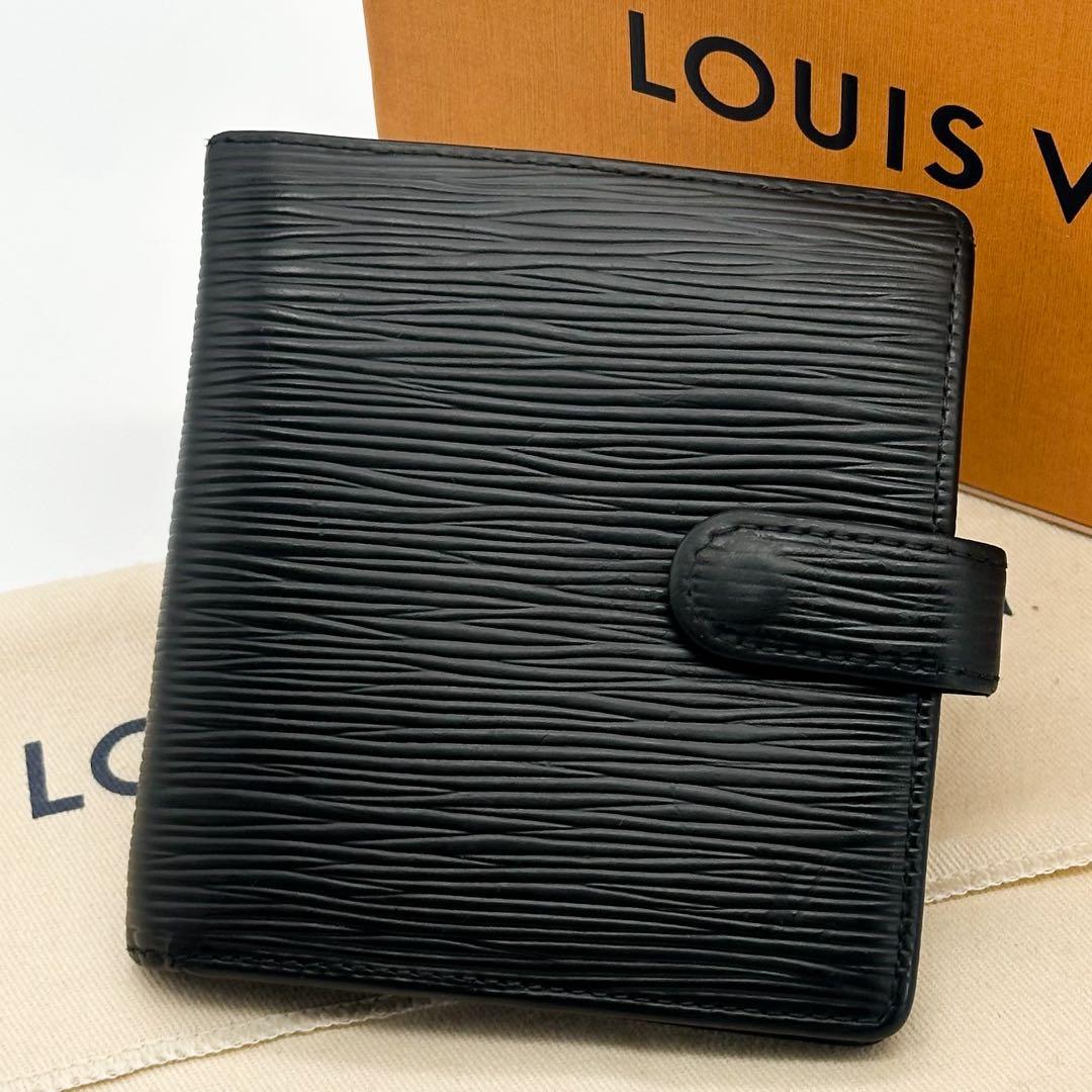 ルイヴィトン ポルトビエ カルトクレディ コンパクト エピ ブラック 二つ折り