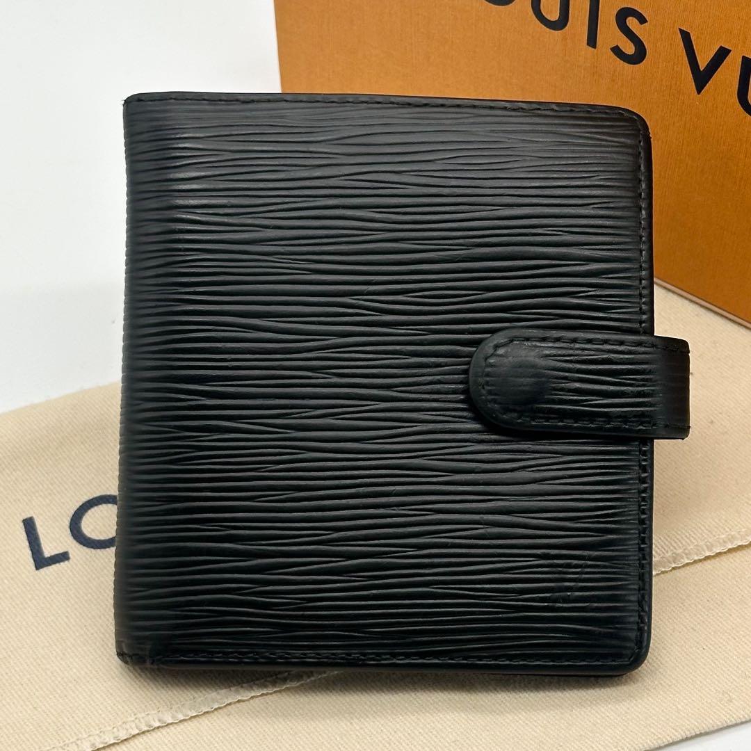 ルイヴィトン ポルトビエ カルトクレディ コンパクト エピ ブラック 二つ折り