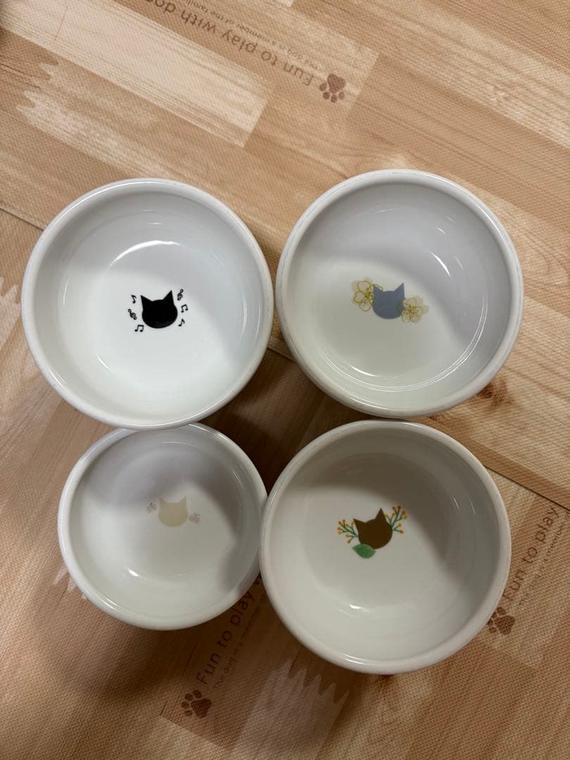 猫壱　フードボウル　ウォーターボウル　ハッピーダイニング6セット
