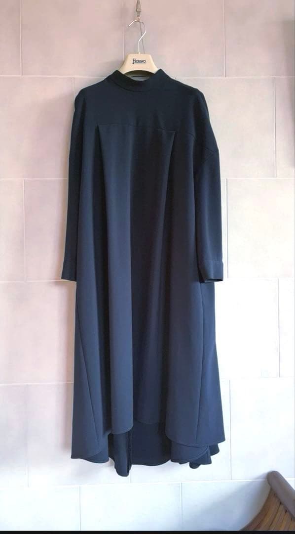 クリーニング済　ENFOLD ハイネック　ワンピース　ネイビー　38