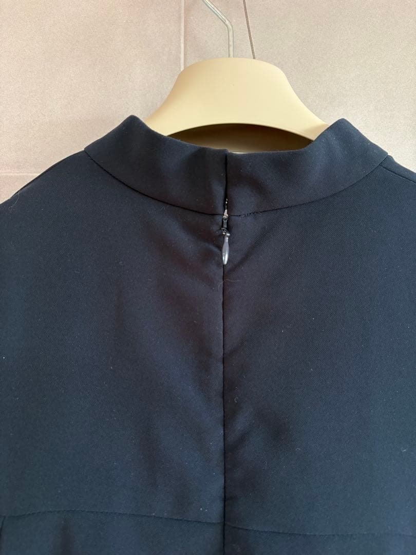 クリーニング済　ENFOLD ハイネック　ワンピース　ネイビー　38